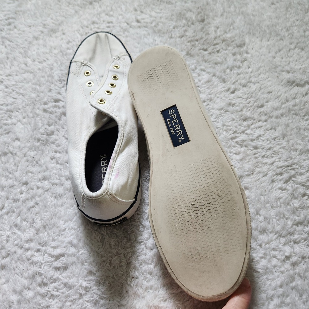 Sperry Crest Vibe White Canvas Slip On Sneakers Womens 9M - Picture 4 of 5
